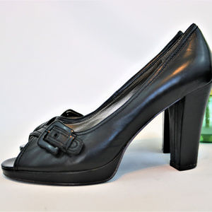 Bandolino Black Peep Toe Heels 8M